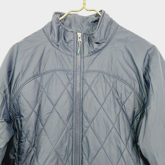 Eddie Bauer Navy Quilted Long Sleeve Zip Up Jacket Coat P778 - Picture 2 of 7